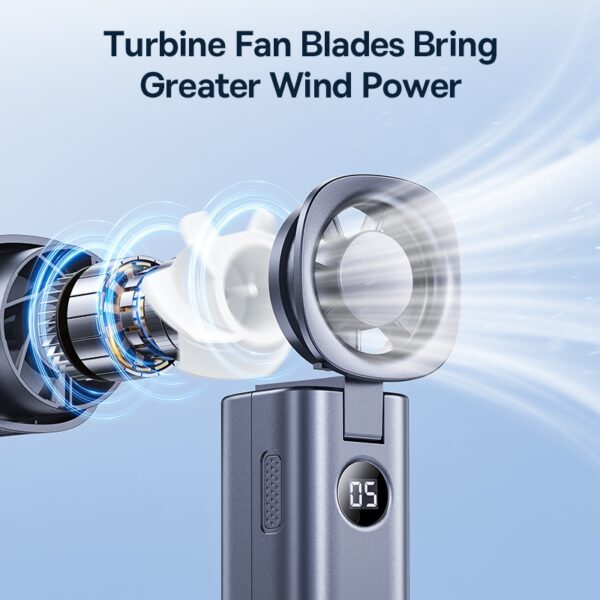 Baseus GoTrip DT1 High-Speed Foldable Handheld Fan Mini and Portable 5 Speeds 4000mAh Capacity... - Image 3
