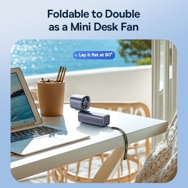 Baseus GoTrip DT1 High-Speed Foldable Handheld Fan Mini and Portable 5 Speeds 4000mAh Capacity... - Image 4