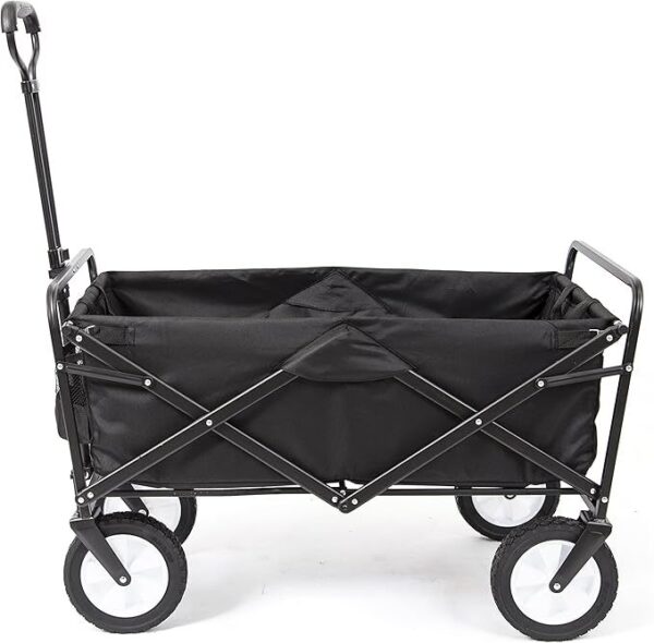 Collapsible Folding Outdoor Utility Wagon, Black - Image 2