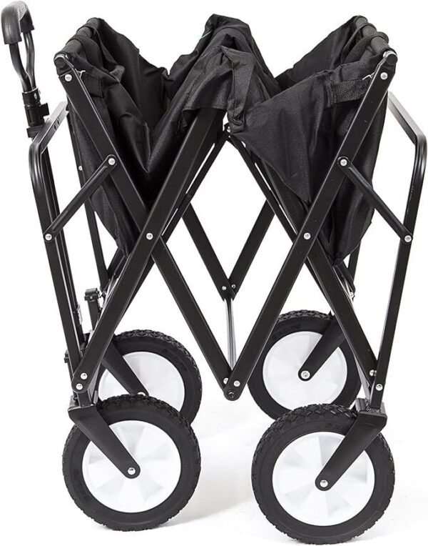 Collapsible Folding Outdoor Utility Wagon, Black - Image 3
